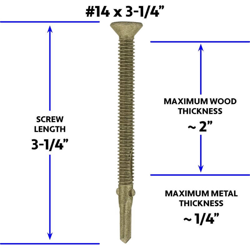 Jake Sales 14x3-1/4 Reamer Tek Torx/Star Head Self-Drilling Wood to Metal Screws - for Flatbeds, Trailers - T-30 Torx Screw Head 5 POUNDS - 150 Screws - Image 3